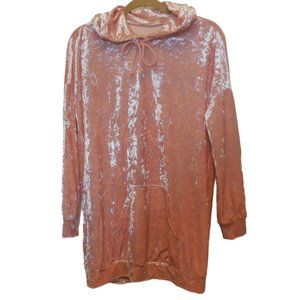 Hoodie MEDIUM NEW peach velour activewear casual pullover tops